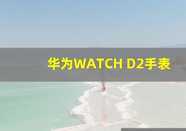 华为WATCH D2手表